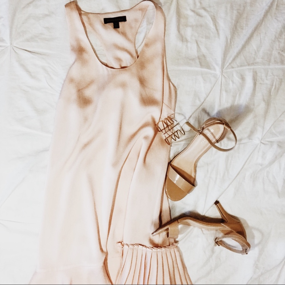Pale Pink Ruffled Racer Back Dress
